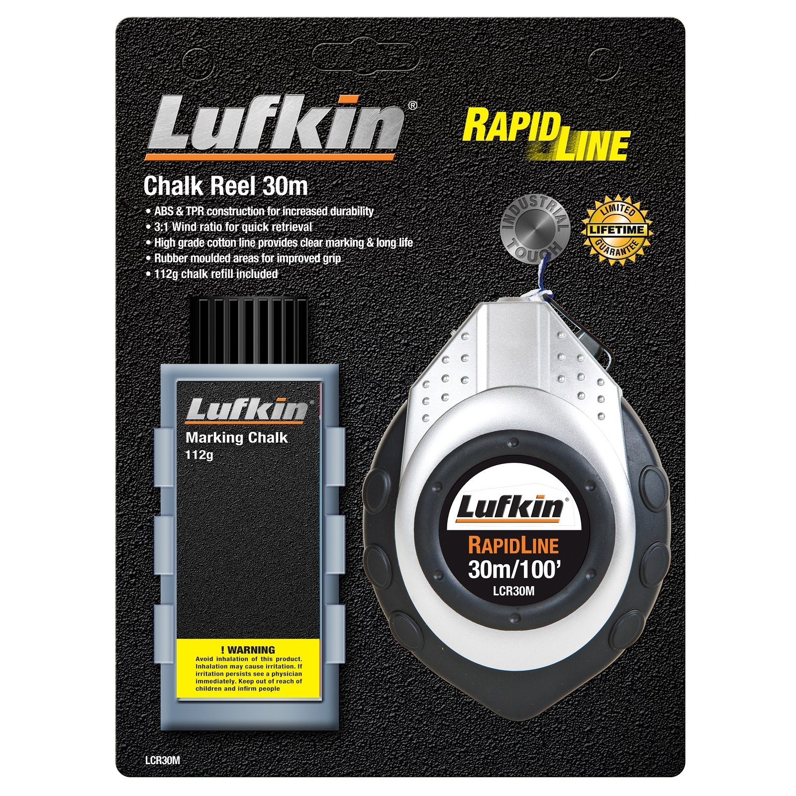 Lufkin Chalk and Reel Combo 30m ABS Reel With Rubber Grip Rapid